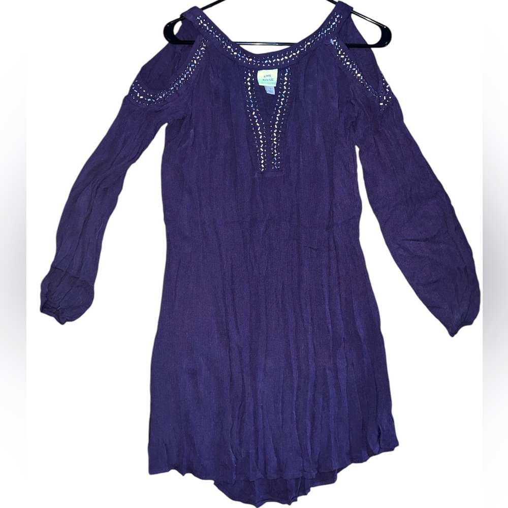 Purple Cold Shoulder Dress